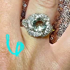 Flower Ring with Gray Spinel Center Stone